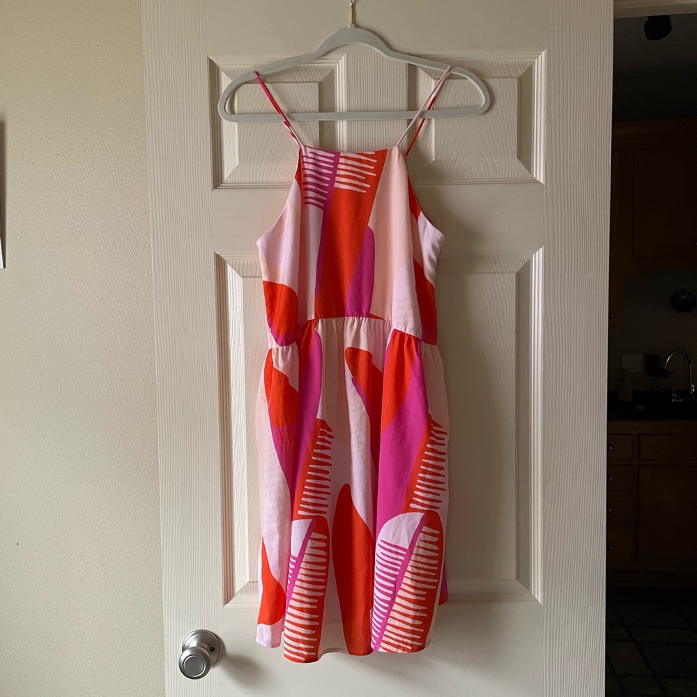 Crosby by Mollie Burch Caribbean Elle Mini Dress Pink Orange Print Sleeveless